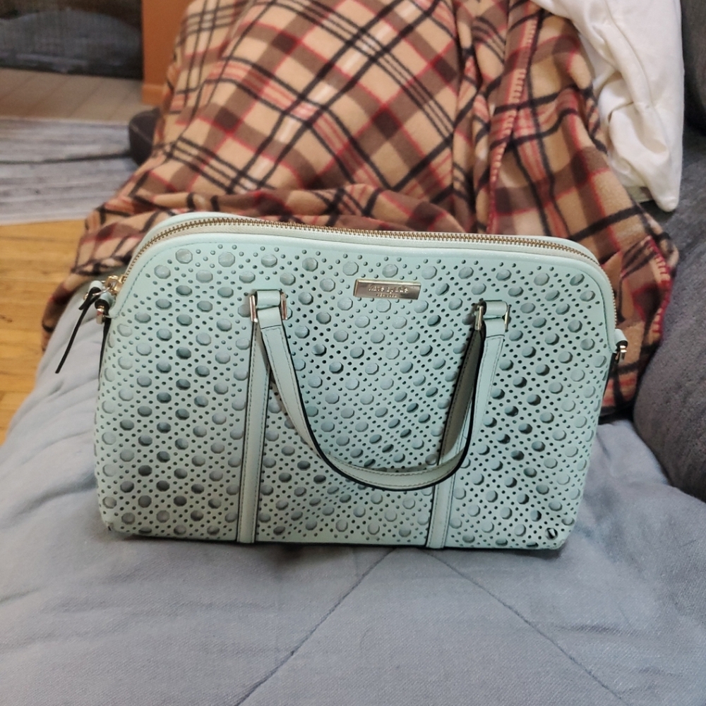 kate spade mint green perforated dome crossbody